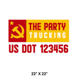 Company-Truck-socialist-red-DECAL-USDOT-design-hammer-sickle