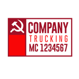 Company-Truck-socialist-red-DECAL-USDOT-design-hammer-sickle