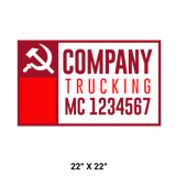Company-Truck-socialist-red-DECAL-USDOT-design-hammer-sickle