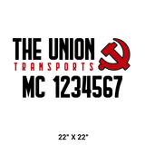 Company-Truck-socialist-red-DECAL-USDOT-design-hammer-sickle