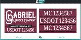 Company Name, Truck Door Decal, Location, USDOT, MC, CA, GVW