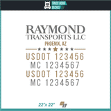 Company Name, Truck Door Decal, Location, USDOT, MC, CA, GVW