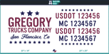 Company Name, Truck Door Decal, Location, USDOT, MC, CA, GVW
