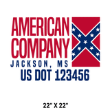 Company-Truck-Door-American-Confederate-South-Transport-DECAL-business-USDOT