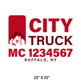 Company-Truck-city-building-DECAL-USDOT-design