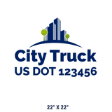 Company-Truck-city-building-DECAL-USDOT-design
