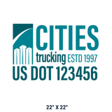 Company-Truck-city-building-DECAL-USDOT-design
