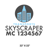 Company-Truck-city-building-DECAL-USDOT-design