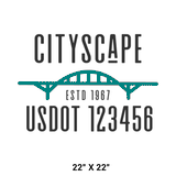Company-Truck-city-building-DECAL-USDOT-design
