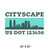 Company-Truck-city-building-DECAL-USDOT-design