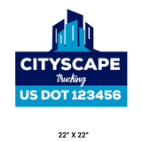Company-Truck-city-building-DECAL-USDOT-design
