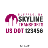 Company-Truck-city-building-DECAL-USDOT-design