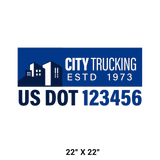 Company-Truck-city-building-DECAL-USDOT-design