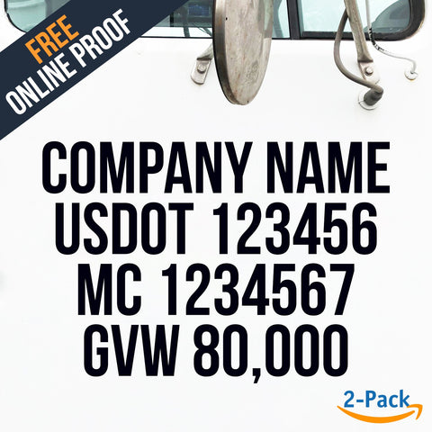 company name usdot mc gvw decal sticker online proof
