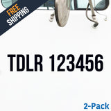 TDLR number decal