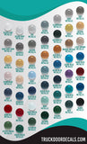 metallic color chart for truck door decals