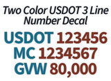 usdot mc gvw decal sticker