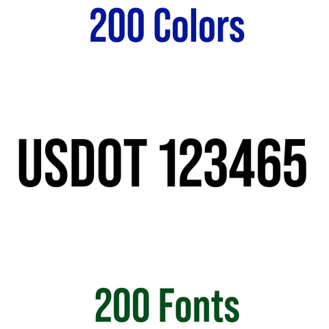 usdot decal 200 colors