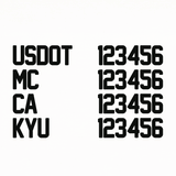 usdot mc ca kyu number decals