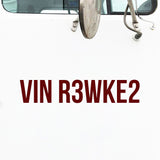 VIN Number Decal Sticker