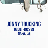 Company Name Truck Decal with Regulation Lines