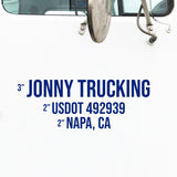 Company Name with 2 Regulation Line Decals, (2 Decals)