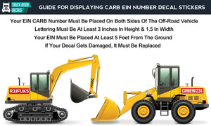 Guide For Displaying Your CARB EIN Number Decal Stickers