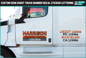 Custom USDOT Semi Truck Number Decal Sticker Lettering | Shop The Best Graphic Designed Custom Lettering