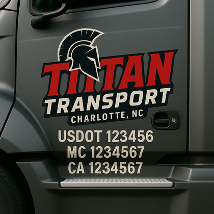Custom Designed USDOT Truck Door Decal Sticker Templates