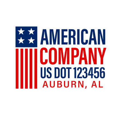 company name truck decal usdot american style