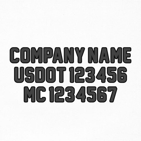 company name usdot mc truck decal