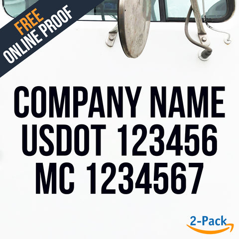 company name usdot mc truck decal online proof