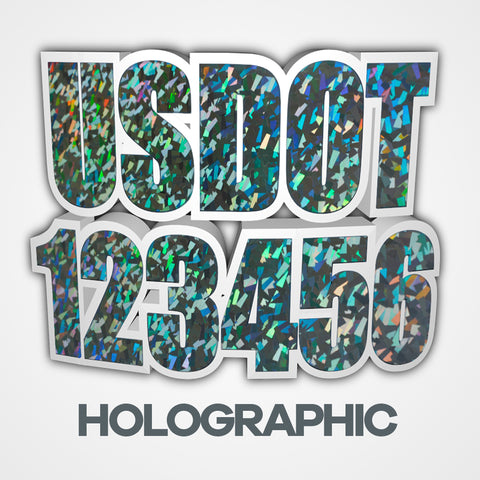 holographic metallic usdot truck decal stickers