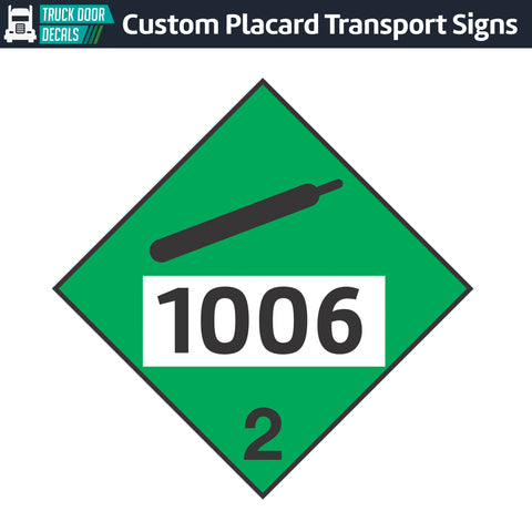 Hazard Class 2: Non-Flammable Gas UN # 1006 Placard Sign