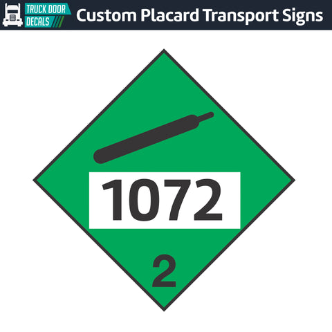 Hazard Class 2: Non-Flammable Gas UN # 1072 Placard Sign