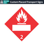 Hazard Class 2: Flammable Gas Blank Placard Sign