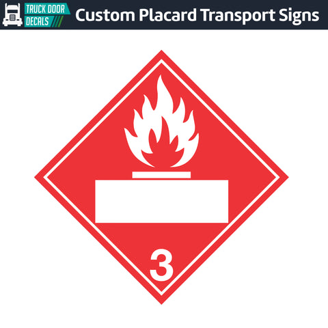 Hazard Class 3: Flammable Liquids Blank Placard Sign