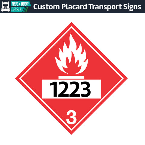 Hazard Class 3: Flammable Liquids UN # 1223 Placard Sign