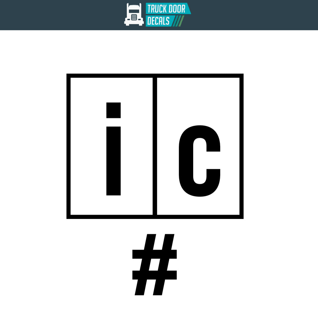 Custom IC Shipping Container Number Decal Sticker Label – Truck Door Decals
