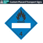 Hazard Class 4: Dangerous When Wet Blank Placard Sign