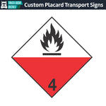 Hazard Class 4: Spontaneously Combustible Placard Sign 2