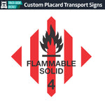 Hazard Class 4: Flammable Solid Placard Sign