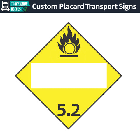 Hazard Class 5: Organic Peroxide Blank Placard Sign