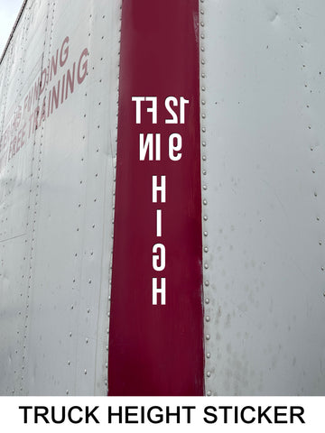 reversed vertical truck number decal sticker