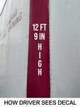 Reversed Vertical Semi Truck Height Trailer Box Number Decal Sticker (Set of 2)