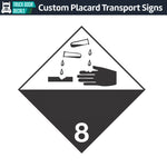 Hazard Class 8: Corrosive Placard Sign