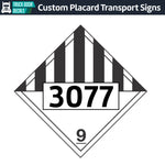 Hazard Class 9: Miscellaneous UN # 3077 Placard Sign