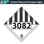 Hazard Class 9: Miscellaneous UN # 3082 Placard Sign