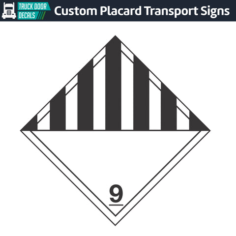 Hazard Class 9: Miscellaneous Hazardous Materials Placard Sign