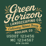 Landscaping or Lawn Care Truck Door Decal Sticker Lettering Sign (Set of 2)